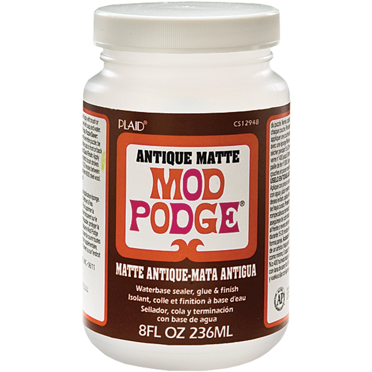 Mod Podge 8 oz Antique Matte Waterbase Sealer, Glue and Finish, Opaque