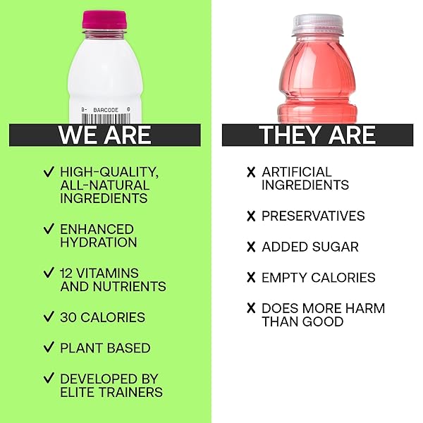 BARCODE PREMIUM SPORTS HYDRATION DRINK – NO ADDED SUGAR – ADAPTOGEN DRINK WITH ELECTROLYTES, BLACK CHERRY, 12 PACK – PLANT-BASED BEVERAGE – 12 VITAMINS & MINERALS – ASHWAGANDHA & MAGNESIUM