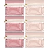 LIQWEI 6Pcs Travel Jewelry Bags, Jewelry Pouch Bag, Clear velvet zipper pockets Storage Bag Organizer Case for Women Girl Gift