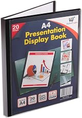 Habercrafts A4 20 Pocket Display Book 40 Views Black Presentation Folder