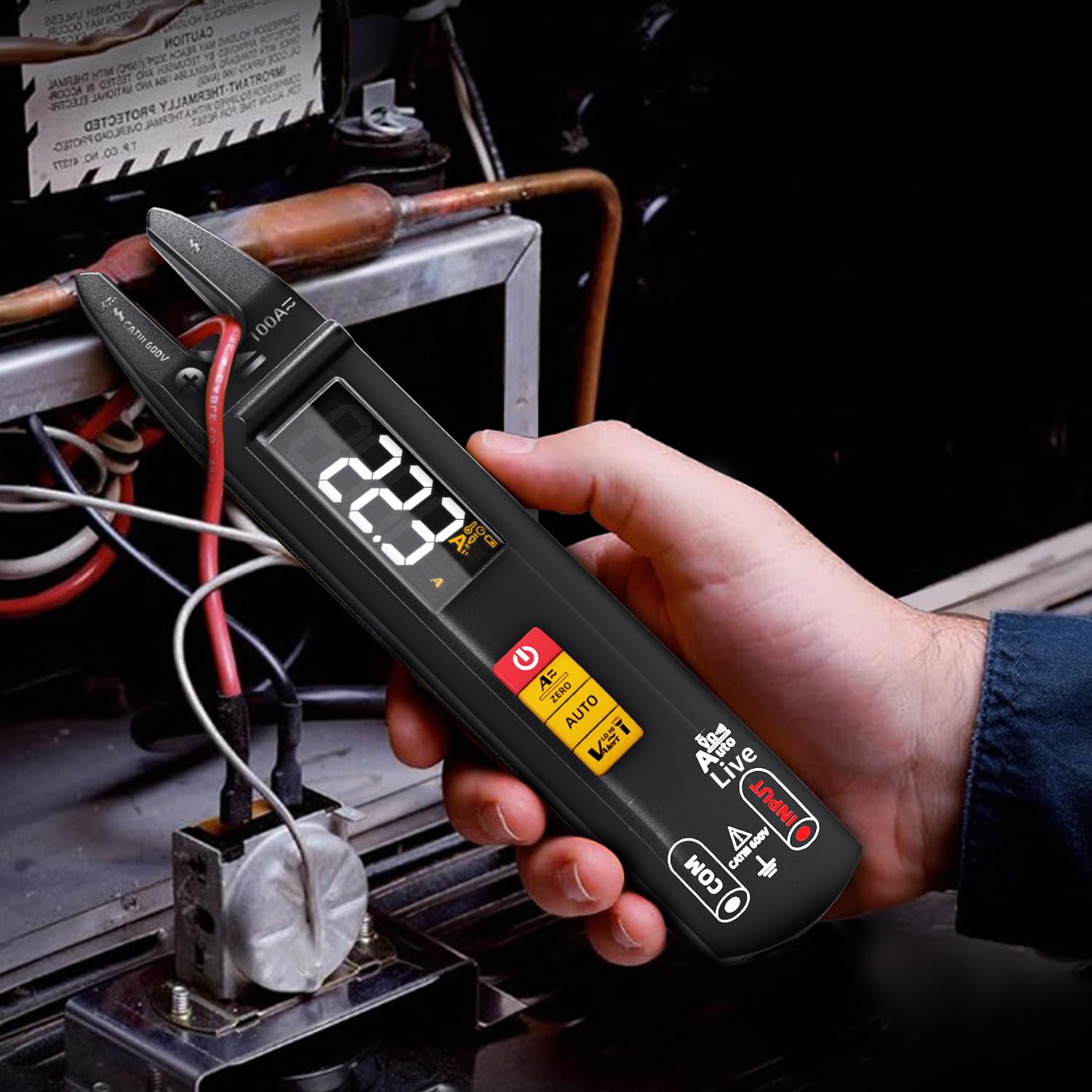 BSIDE AC DC Clamp Meter Open Jaw Fork Digital Multimeter Rechargeable Auto Range Electrical Tester Voltage Tester Pen NCV Amp Ohm Volt U-shape Tester.