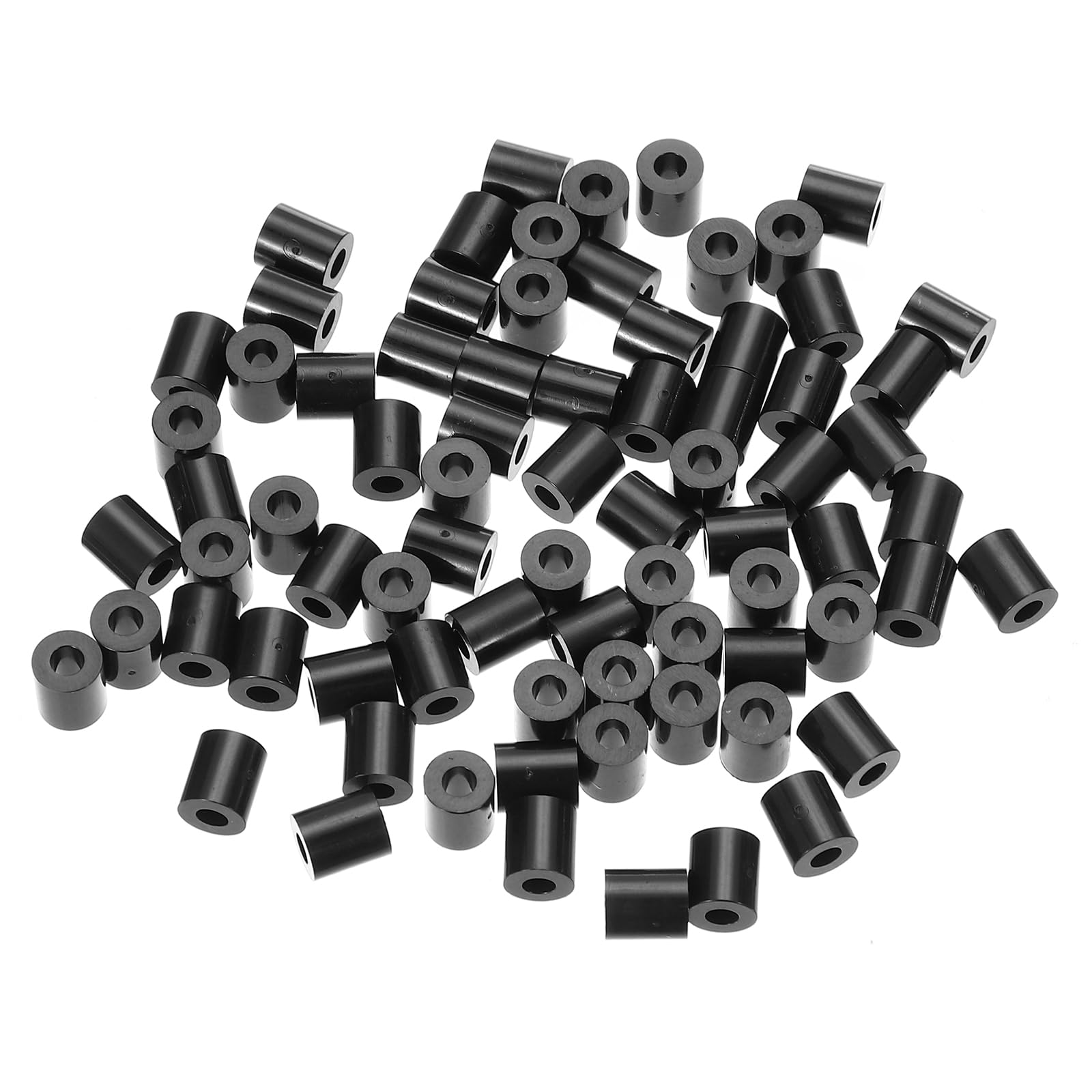PATIKIL M3 Black ABS ID 3.2mm,OD 7mm,Length 9mm, Nylon Round Spacer Washers, 120Pcs Plastic Standoff Rubber Nut Unthreaded for M3 Screws Electrical Outlet Switch Receptacle