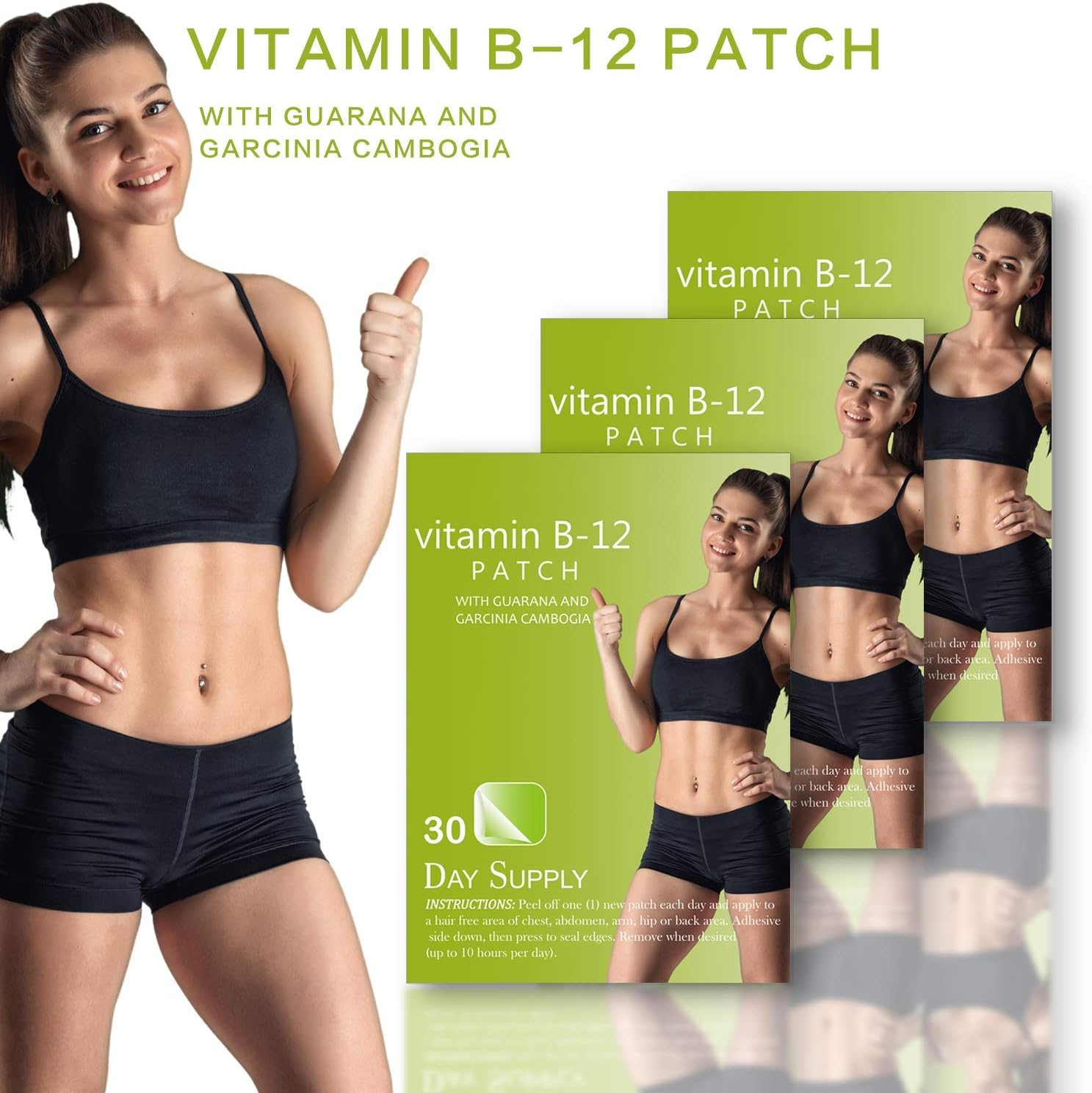 Natural Energy Patches, with Guarana and Garcina Cambovgia (Green 60 Days)