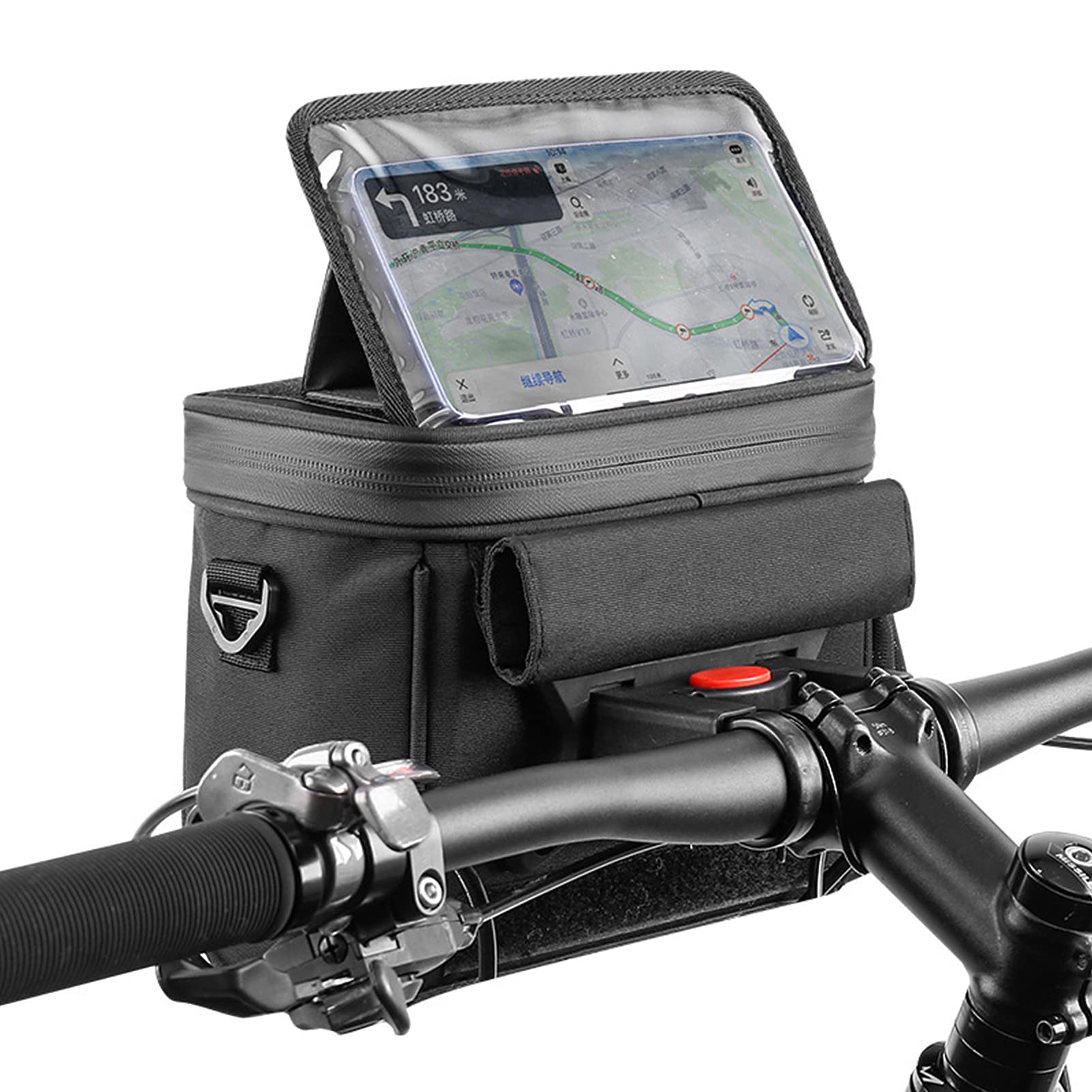 Lixada Touch Screen Bike Front Frame Phone Holder EVA Handlebar Cycling Front Storage Bag for 7in Large Screen
