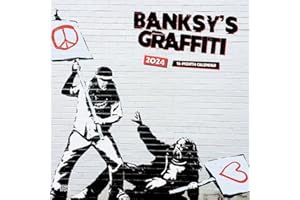 Banksy's Graffiti | 2024 12 x 24 Inch Monthly Square Wall Calendar | BrownTrout | Drawings Street Art Design