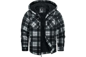 GEEK LIGHTING Boys Flannel Jacket Sherpa Lined Hoodies Zip Up Fleece Plaid Shirt Jackets Winter Outdoor Coat Warm