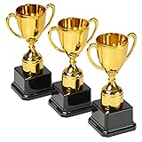 Fun Gold Plastic Trophies - 3 Pack - 7 Inch - Award