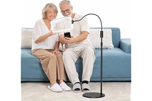 Floor Magnifying Glass with Light and Stand, 48 LED Hands-Free Magnifier Lamp with 360° Flexible Gooseneck, Large Lighted Mag