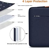 TECOOL 14 Inch Laptop Sleeve Case Protective with Handle Dark Blue view 5