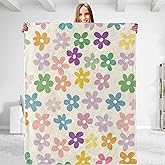 dhakalrlde for Colorful Daisy Throw Blanket - Luxurious, Soft & Comfortable Flannel Fuzzy Blanket for Sofa, Bedroom, Travel, Living Room Outdoor Use 50in×60in