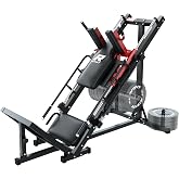 RitFit Leg Press Hack Squat Machine with Linear Bearing, 1200LB Capacity | Alloy Steel Frame with Diamond Footplate, Weight Storage and 5+3 Adjustable Angles for Home Gym