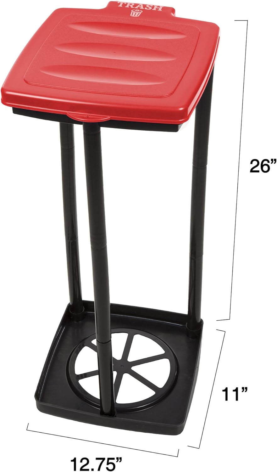 Wakeman Portable Trash Bag Holder- Collapsible Trashcan for Garbage and Indoor/Outdoor Use Outdoors -Ideal for Camping Recycling and More (Red): Clothing