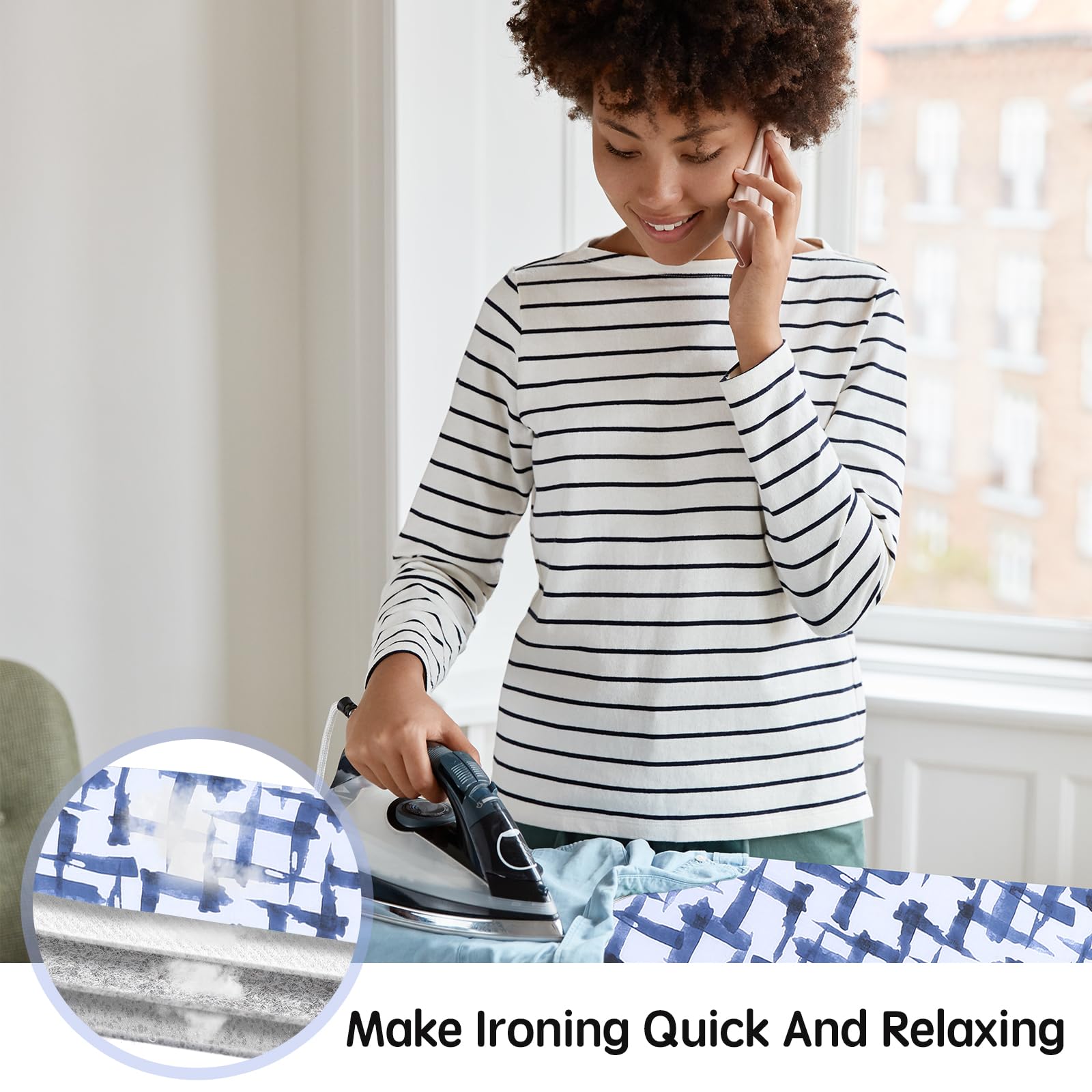 Ironing Board Cover and pad - 15 x 54 Thick Padding 4 Layers with 2