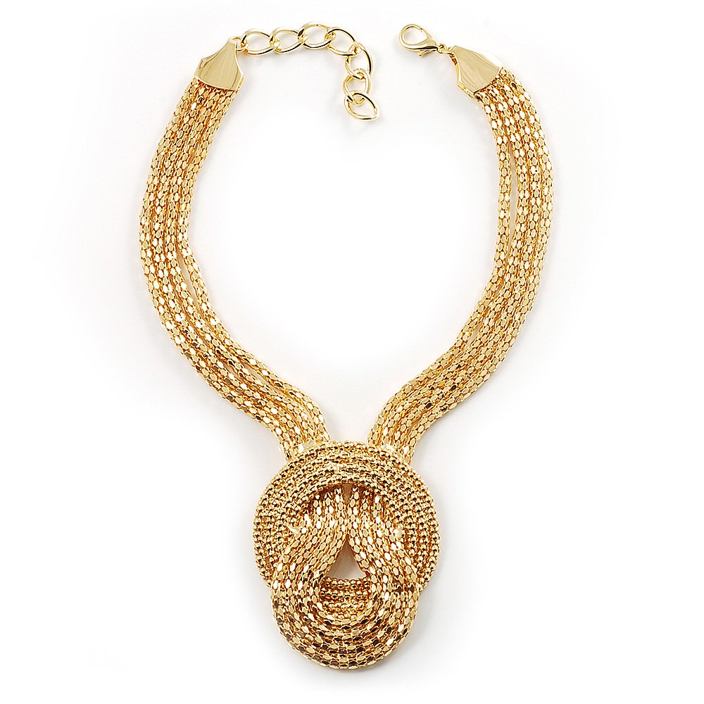 Avalaya Egyptian Style Gold Tone Choker Necklace - 34cm Long/5cm Ext