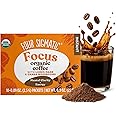 Four Sigmatic Focus Organic Mushroom Coffee | Instant Mushroom Coffee Mix with Lion's Mane, Chaga and Rhodiola for Better Foc