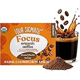 Four Sigmatic Focus Organic Mushroom Coffee | Instant Mushroom Coffee Mix with Lion's Mane, Chaga and Rhodiola for Better Foc