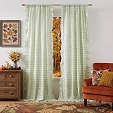 ZJDECOR Sage Green Buffalo Plaid Ruffled Window Curtains 84 Inches Length | Rustic Not-See-Through Sheer Curtains,Shabby Chic Window Treatment,Bedroom Living Room,Rod Pocket,40"Wx84"L,Pack of 2