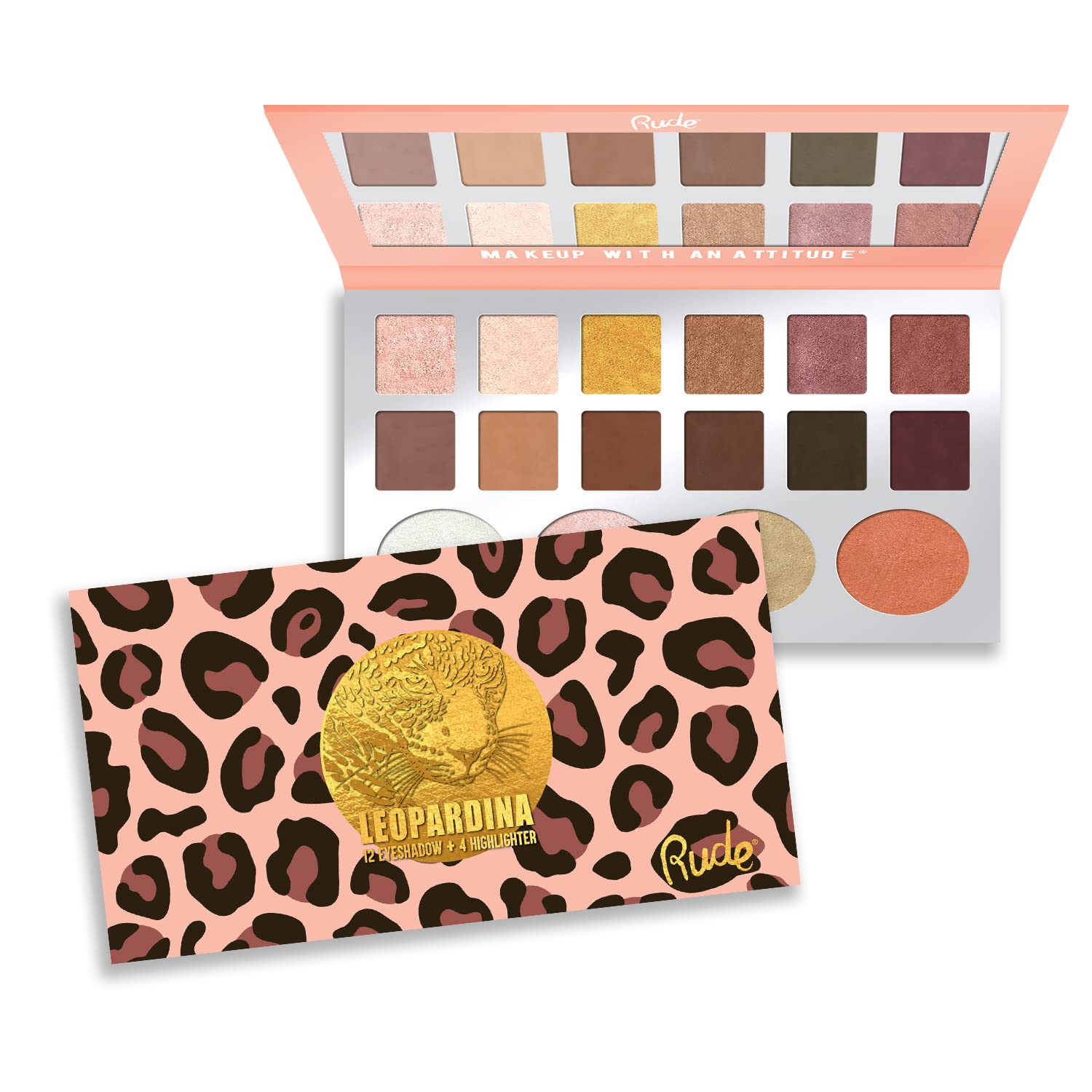 RUDE Leopardina 12 Eyeshadow + 4 Highlight