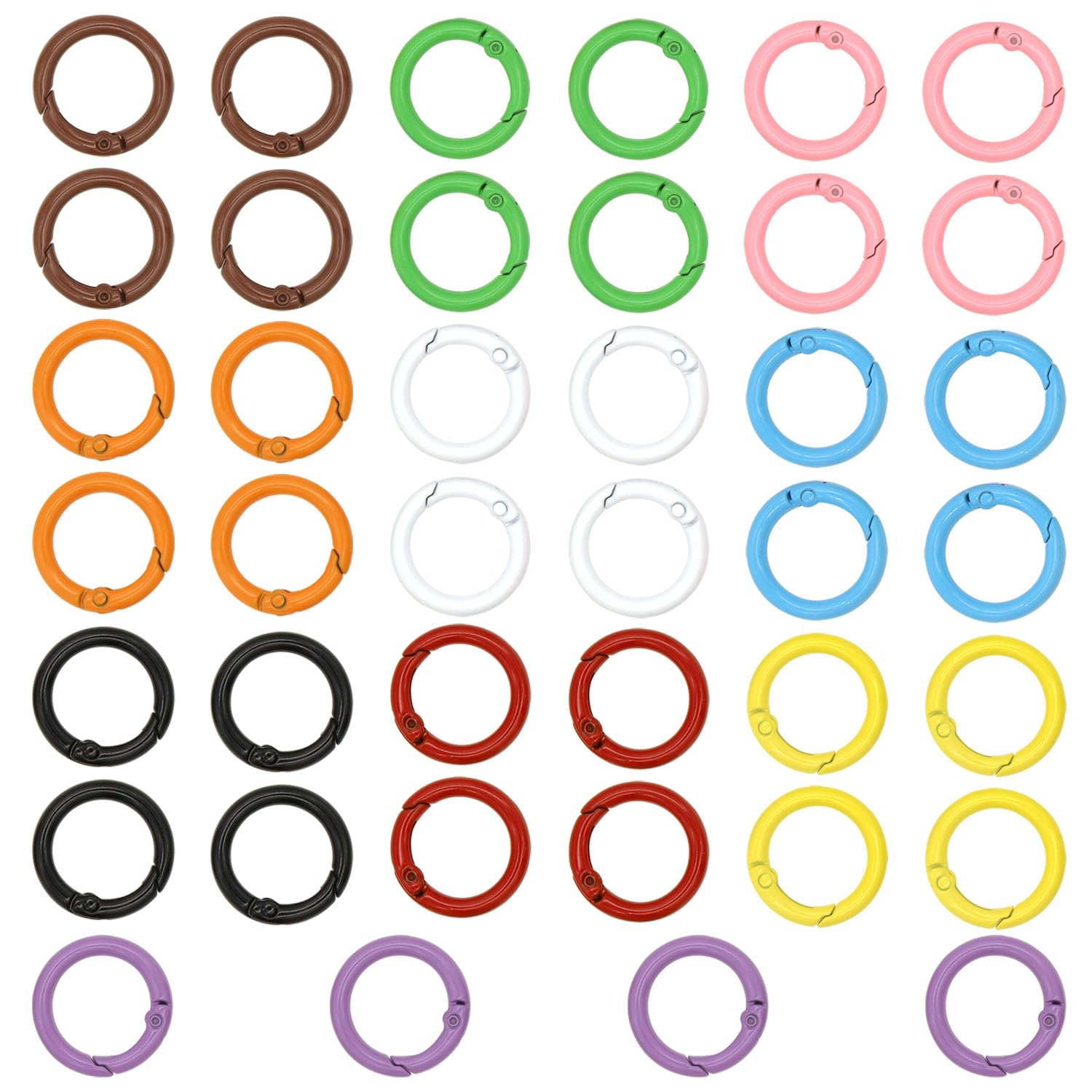 Photo 1 of 40 Pcs 10 Colors Round Spring O Rings, Trigger Spring Snap Clip Keyring Buckle Hooks O Rings Buckles for Keychains