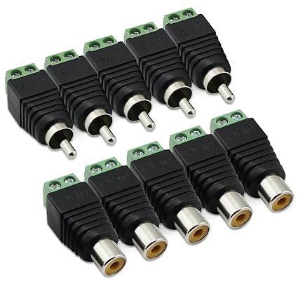 5 Paar RCA-Stecker Plus-BNC-Buchse Video Balun-Adapter für CCTV