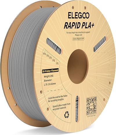 ELEGOO Rapid PLA Plus Filament 1.75mm Grey 1kg High Speed 600mm/s