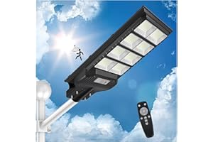 INSDEA 1500W Solar Lights for Outside, 150000LM Dusk to Dawn Solar Street Light Motion Sensor, IP66 Waterproof Solar Security Flood Lights Outdoor for Garden,Yard,Parking Lot