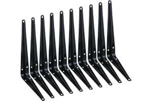 HEART ART 10 Pack Shelf Bracket 12 Inch ,Heavy Duty Shelf Brackets,Floating Shelf Bracket L Brackets,Metal Shelf Brackets for Wall, 12”L x 10”H x1.8”W