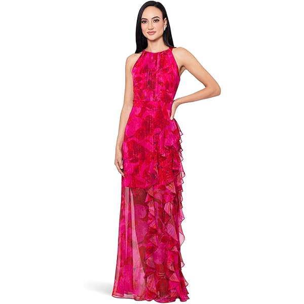 Dress the Population Womens Embellished Plunging Gown Sleeveless Floral  Long Dress, Begonia Sidney, XX-Small at Amazon Women's Clothing store