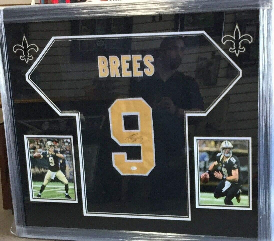 drew brees signed jersey framed