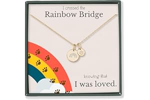 HOPE LOVE SHINE Rainbow Bridge Pet Memorial Necklace - Dog Sympathy Gifts, Loss of Pet, Cat Memorial Jewelry for Women & Men - Dog Dad & Dog Mom Necklace for Death of a Pet - Cat & Dog Memorial Gifts