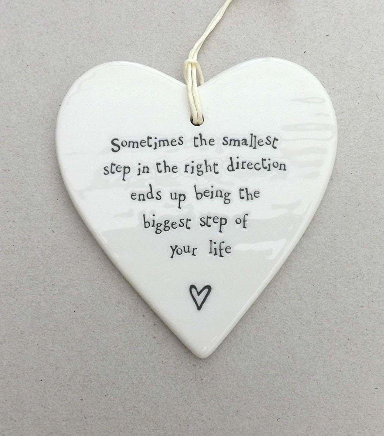 East of India Porcelain Heart - Sometimes the smallest step