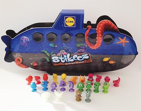 Lidl Stikeez Sammelalbum U-Boot mit Spielbrett und Komplettsatz 2015 aus den tiefen des Ozeans