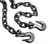 PaulStore Heavy Duty 14ft Recovery Tow Chain with Grab Hooks 5/16" view 1