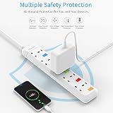 Mscien 5 Way UK Extension Lead with 1m Cable Independent Switch Surge Protection view 6