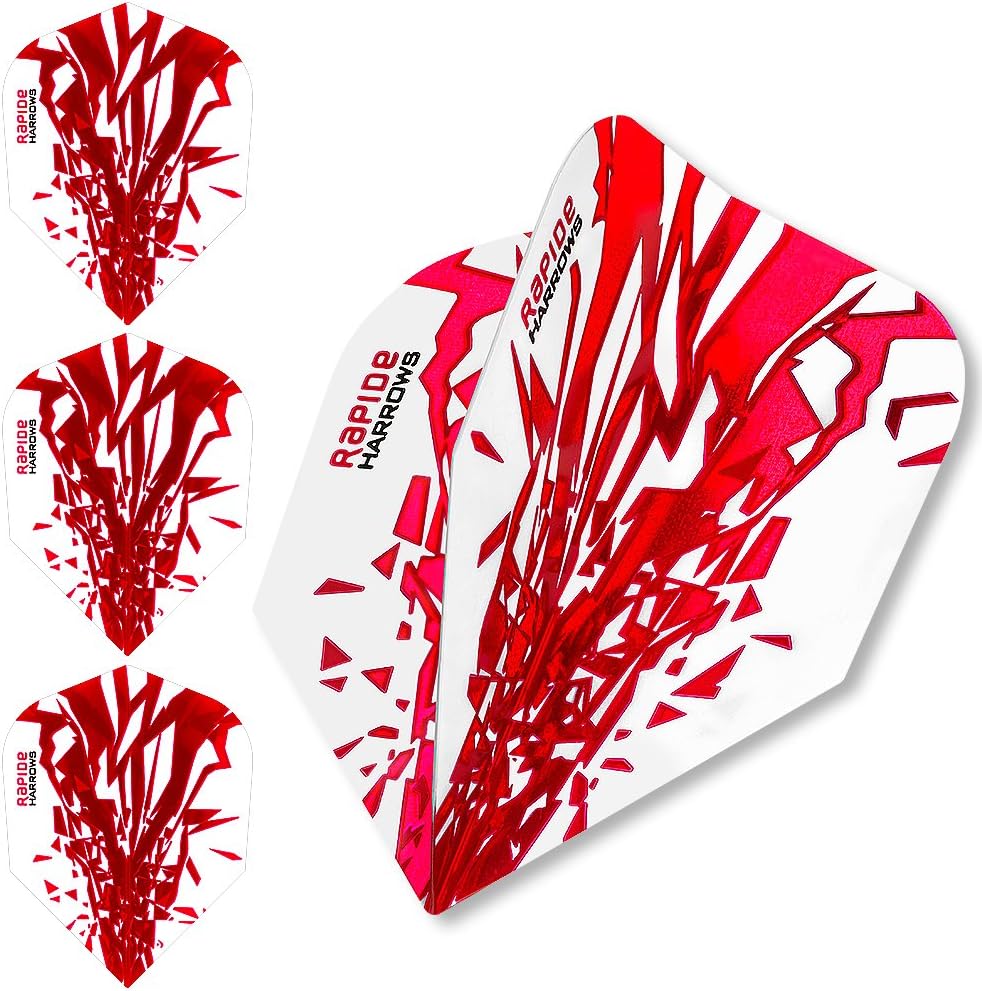 Darts Corner Harrows Rapide Dart Flights - 100 Micron - Std Red - 1 set (3) Curvy Ballpen