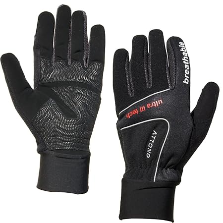 ATTONO Langlaufhandschuhe Winter Fahrradhandschuhe Langlauf Fahrrad Handschuhe schwarz Gr. 6-11