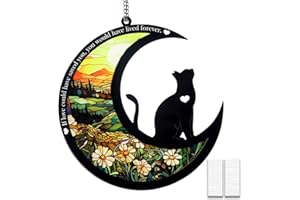 COSOWO Pet Memorial Suncatcher, Loss of Cat & Dog Sympathy Gifts, Hanging Stained Acrylic Light Catcher, Cat & Dog Memorial Ornament for Pet Lovers, Sunrise Pattern