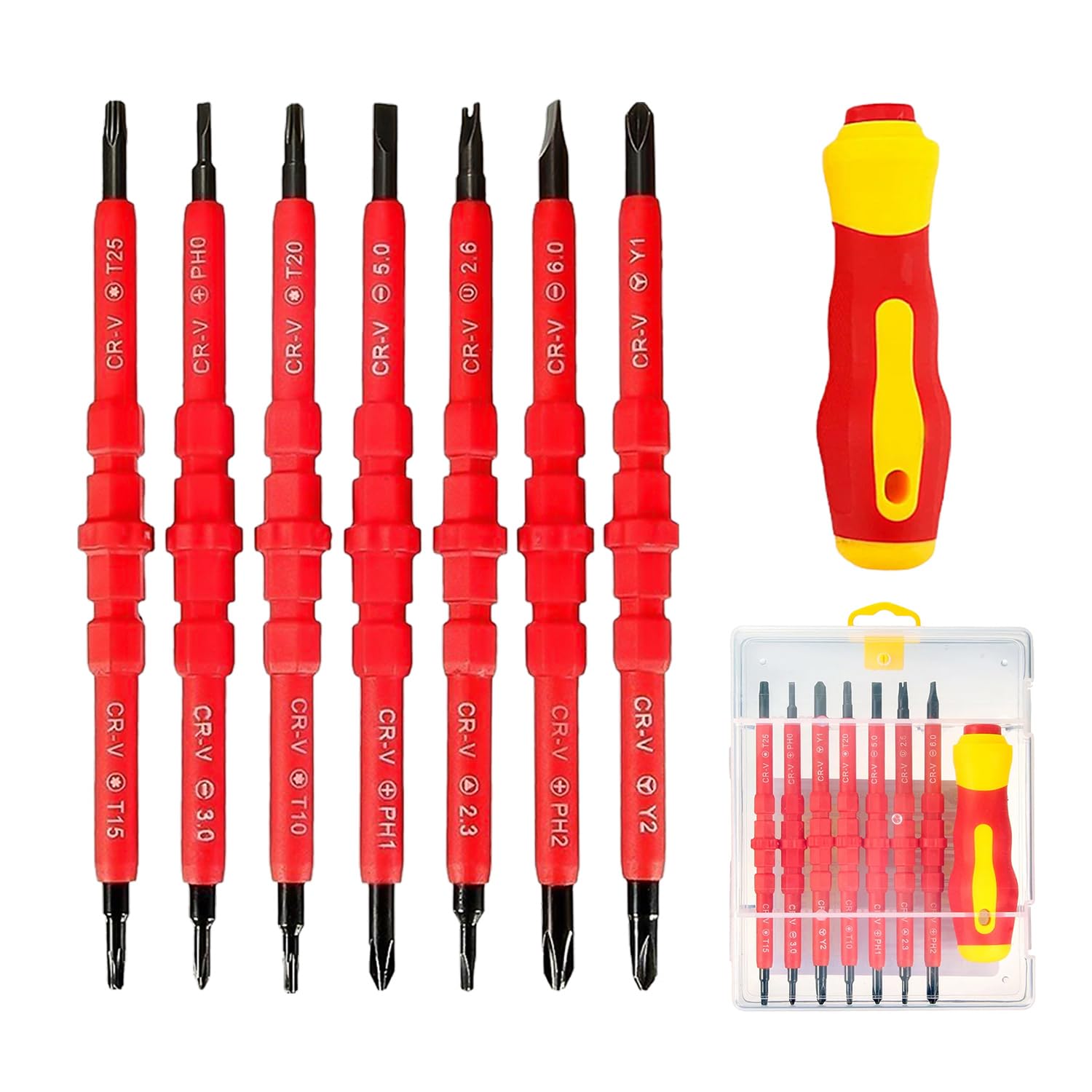 1 Set of 7-in-1 Insulated Screwdriver Set, Multifunctional Magnetic Screwdriver, Electrical Screwdriver Set, Electrician Screwdriver, Repair Tool Set
