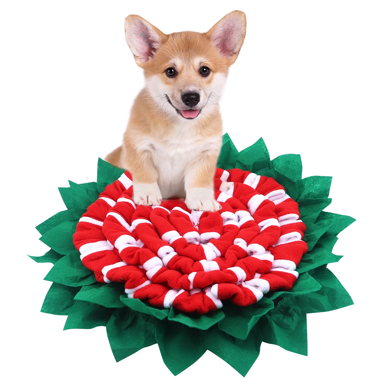 Seahelms Snuffle Mat for Dogs,Interactive Educational Toys for Dogs,Encourages Natural Foraging Skills for Any Breed of Dog,Portable Travel Use,Machine Washable(Red)