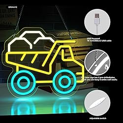 Engineering Vehicle Neon Sign for Wall Decor Tip