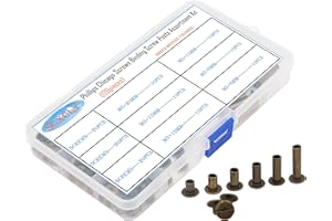 SCXCLY 120pcs Chicago Screws Binding Screw Posts Assortment Kit, 6 Sizes(M5 x 6/10/15/25/30/45mm), Plating (Green Bronze-Coloured)
