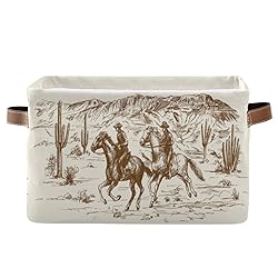 Cowboy Storage Basket Western Desert Cowboy Storage