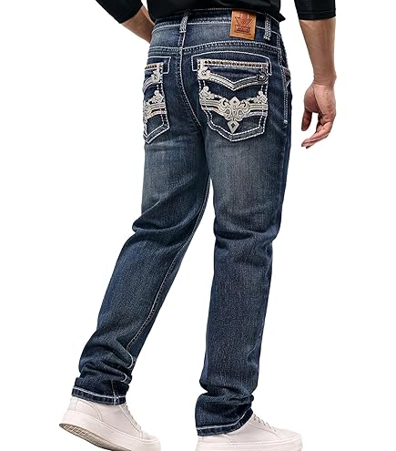 Rock Revival Enzo A202 Alternative Straight Jeans at Amazon Men's