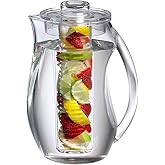 Prodyne Fruit Infusion Flavor Pitcher, Clear, 93 oz.