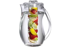 Prodyne Fruit Infusion Flavor Pitcher, Clear, 93 oz.