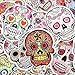 180 Pieces Halloween Sugar Skull Stickers Pack, Laptop Sugar Skull Decals Dia de Los Muertos Mexican Day of Dead Vinyl Sticker for Water Bottle Luggage Bike Computer Skateboard