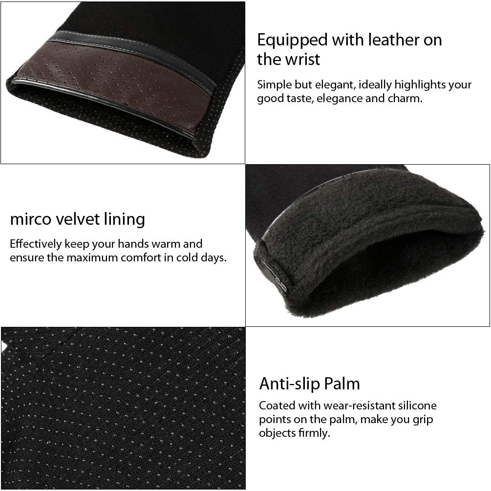 VBIGER Mens Winter Gloves Touch Screen Cycling Gloves M