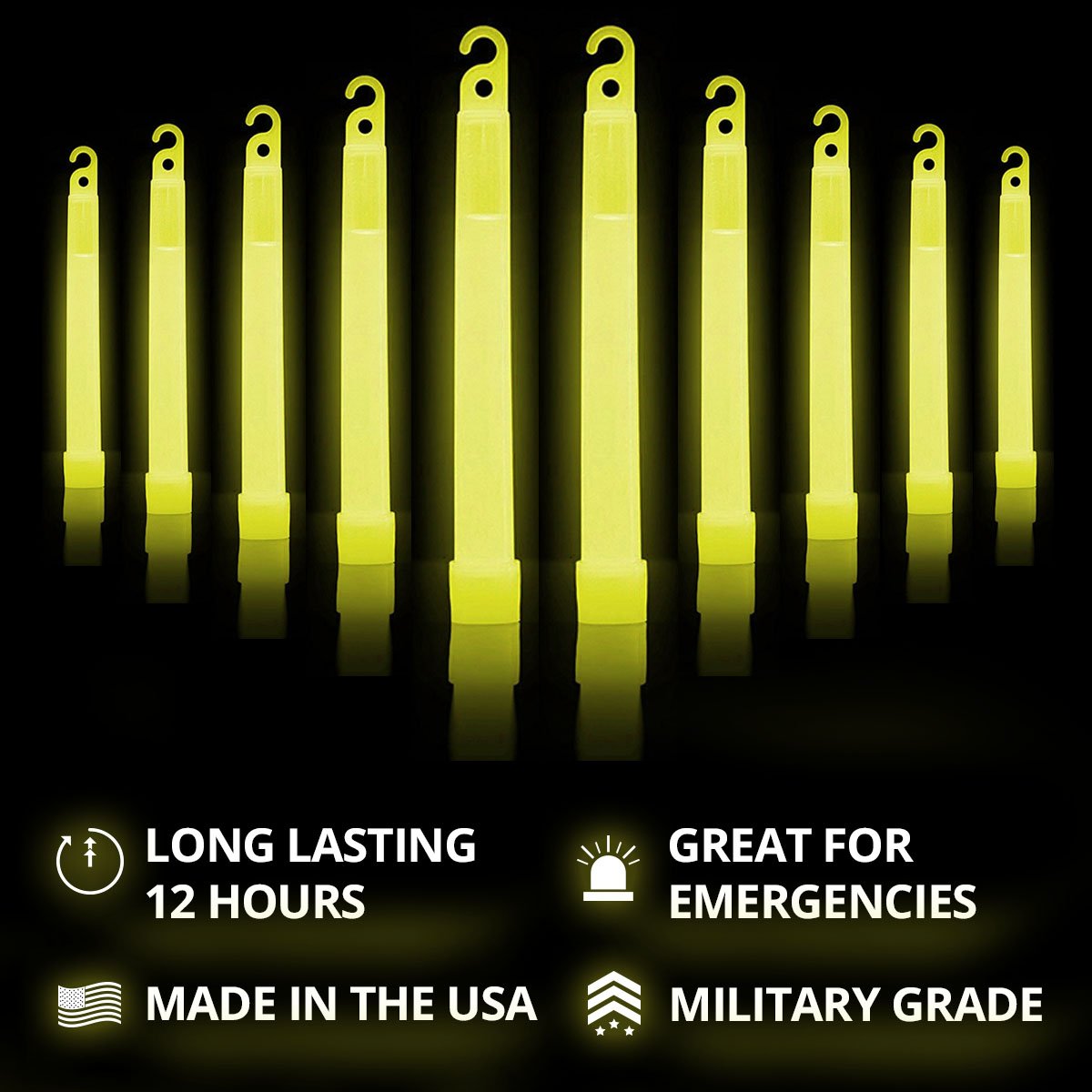 Cyalume SnapLight Yellow Glow Sticks - 6 Inch Industrial Grade ...