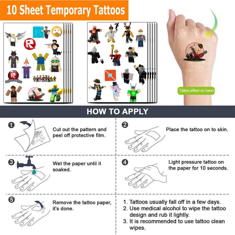 Allber Roblox Temporary Tattoos Roblox Party Favor for Kids Roblox