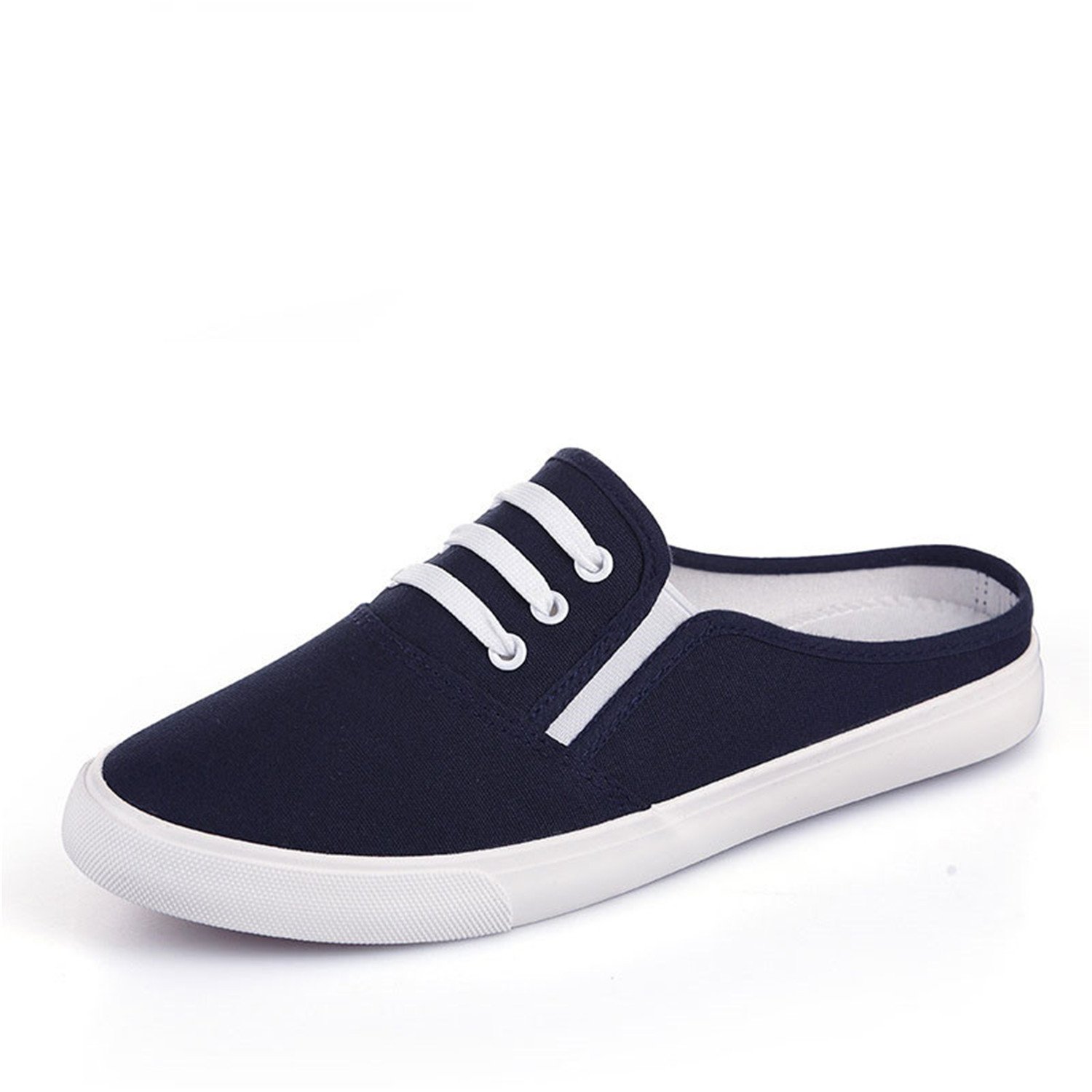 white flat canvas shoes